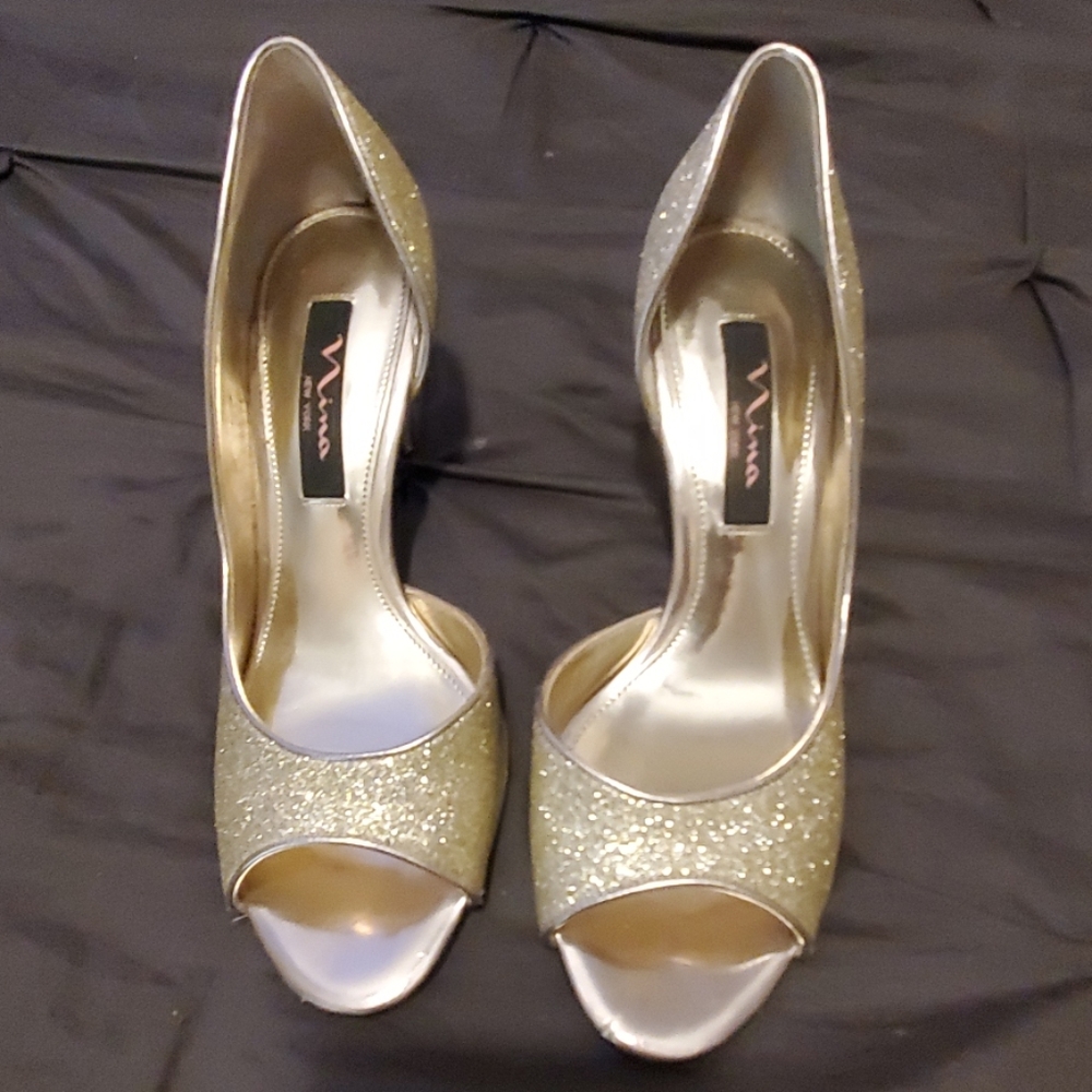 Gold Sparkled Dress Shoes